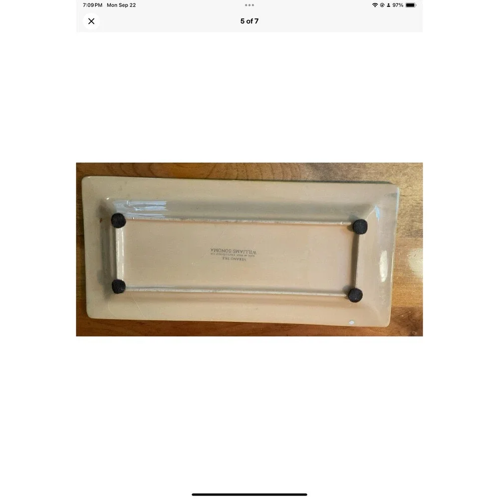 Williams-Sonoma Verano Tile Ceramic Large Platter Made in Italy 18” long x 8.5”